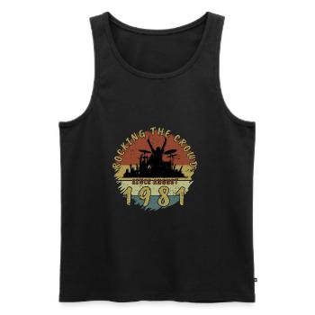 44th Birthday Rocking the crowd DRM 08/1981 - Men's Premium Organic Tank Top - black - Front - Michal (187cm)