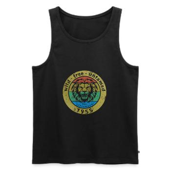 70. Birthday Rocking the crowd since 09/1955 - Men's Premium Organic Tank Top - black - Front - Michal (187cm)