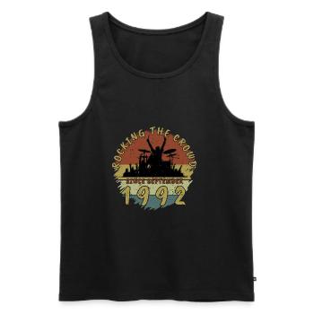 33. Geburtstag Rocking the crowd DRM 09/1992 - Männer Premium Bio Tank Top - Schwarz - Vorne - AI Model Male 178 light (178cm)