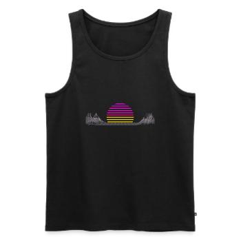 Vaporwave Retro - Männer Premium Bio Tank Top - Schwarz - Vorne - Michal (187cm)