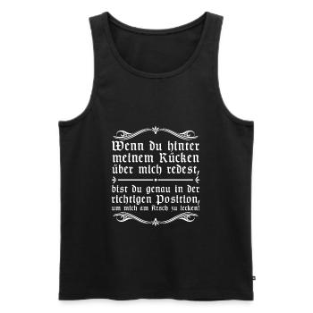 Leck mich | lustige Sprüche, Provokation - Männer Premium Bio Tank Top - Schwarz - Vorne - Michal (187cm)