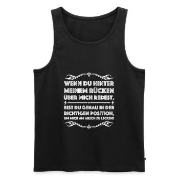 Leck mich | lustige Sprüche, Provokation - Männer Premium Bio Tank Top - Schwarz - Vorne - Michal (187cm)