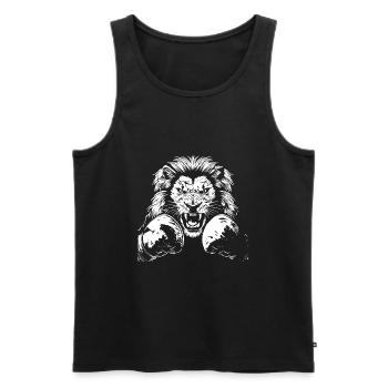 Lion Boxer Boxe MMA Arts Martiaux - Débardeur bio Premium Homme - noir - Devant - AI Model Male 178 light (178cm)