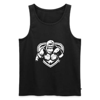 Gorille Boxer Fighter - Débardeur bio Premium Homme - noir - Devant - Michal (187cm)