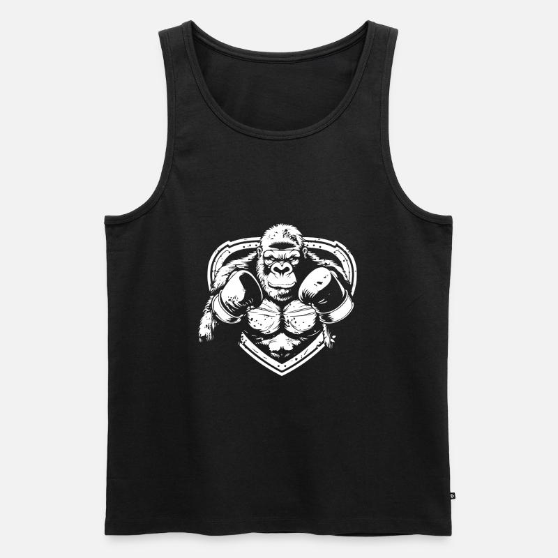 Gorilla Boxer Fighter - Männer Premium Bio Tank Top - Schwarz