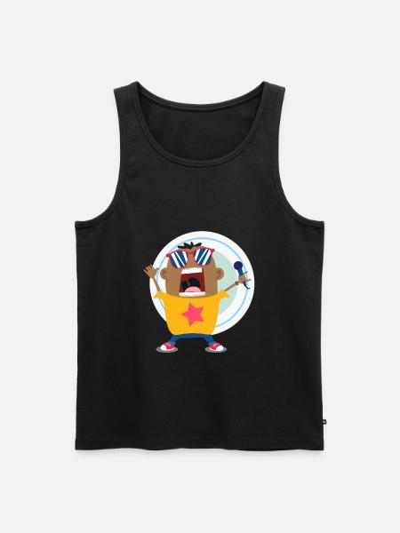 Singer Superstar Doodle Art - Männer Premium Bio Tank Top - Schwarz