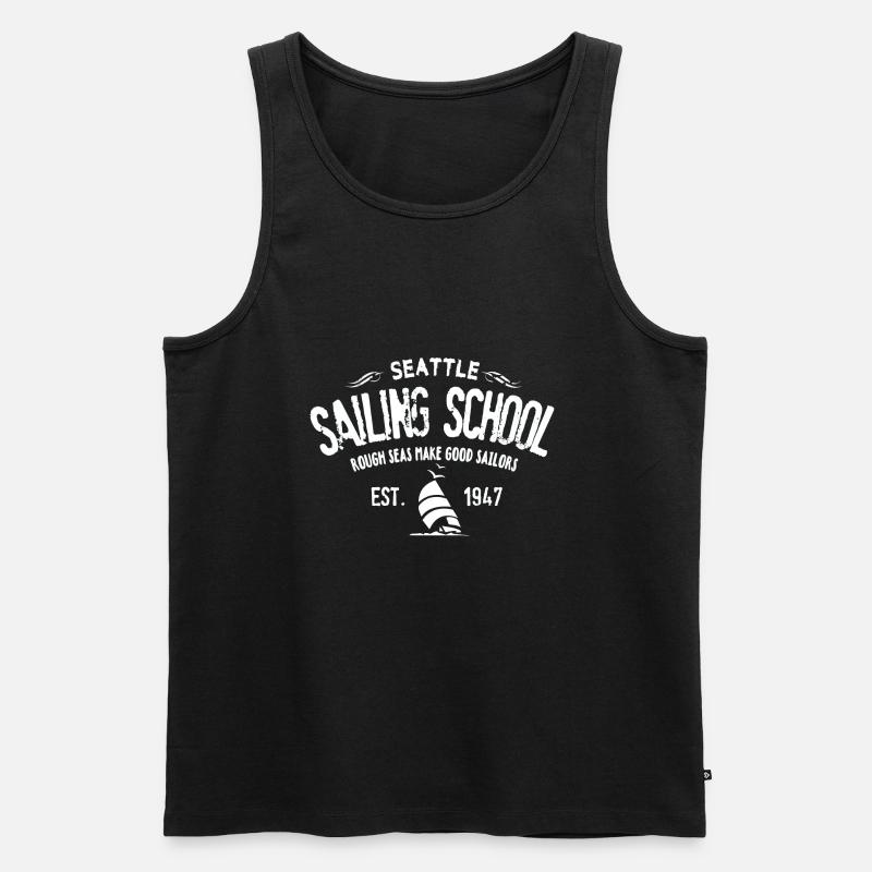 Seattle Segelschule - Männer Premium Bio Tank Top - Schwarz