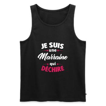 Je Suis Une Marraine Qui Déchire - Débardeur bio Premium Homme - noir - Devant - Michal (187cm)