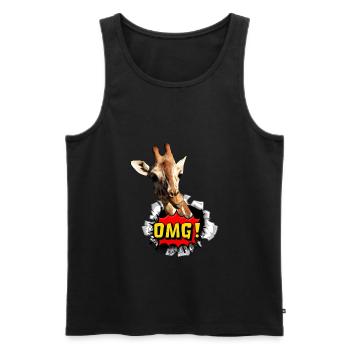 Lustige Giraffe OMG - Männer Premium Bio Tank Top - Schwarz - Vorne - Michal (187cm)