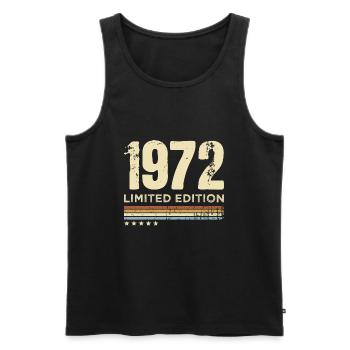 51st Birthday 51 Years Retro Limited Edition 1972 - Men's Premium Organic Tank Top - black - Front - Michal (187cm)