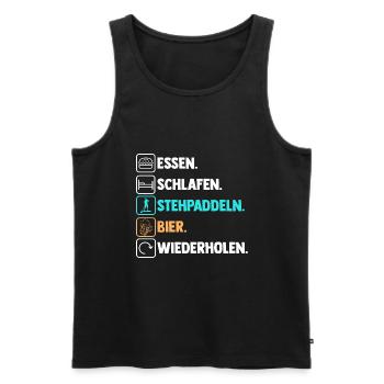 Bier Stand Up Paddeling - Männer Premium Bio Tank Top - Schwarz - Vorne - Michal (187cm)