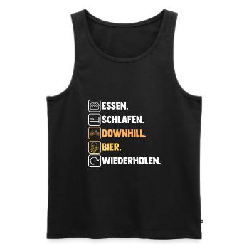 Mountainbike Bier Fahrrad Downhill - Männer Premium Bio Tank Top - Schwarz - Vorne - Michal (187cm)