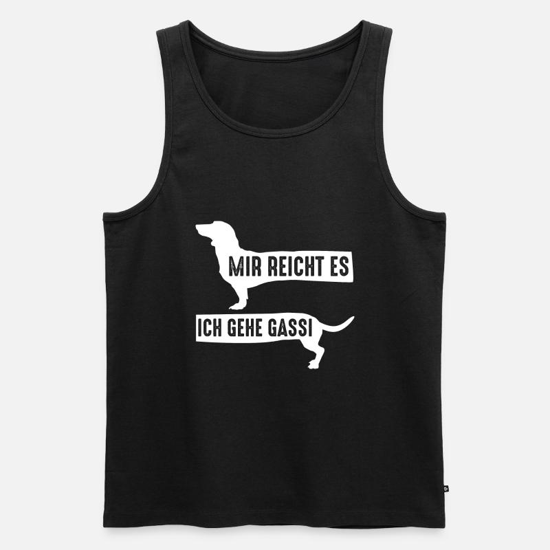 Hund Gassi Dackel - Männer Premium Bio Tank Top - Schwarz