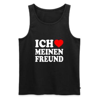 Ich liebe meinen freund - Männer Premium Bio Tank Top - Schwarz - Vorne - Michal (187cm)