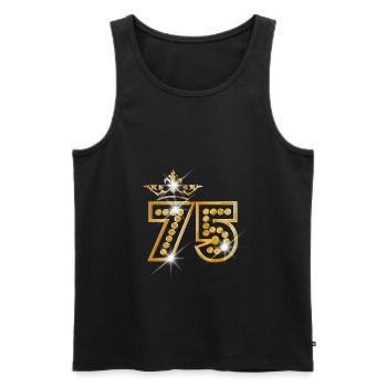 75 - Birthday - Queen - Gold - Burlesque - Männer Premium Bio Tank Top - Schwarz - Vorne - Michal (187cm)