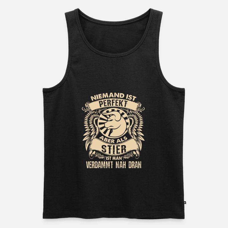 Sternzeichen Stier - ist perfekt - DE - Männer Premium Bio Tank Top - Schwarz