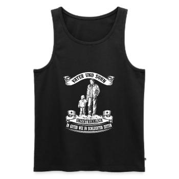 Vater und Sohn - Unzertrennlich - Männer Premium Bio Tank Top - Schwarz - Vorne - Michal (187cm)