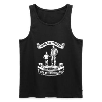 Vater und Tochter - Unzertrennlich - Männer Premium Bio Tank Top - Schwarz - Vorne - Michal (187cm)