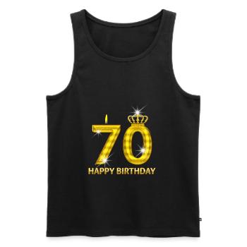 70 - happy birthday - birthday - number gold - Men's Premium Organic Tank Top - black - Front - Michal (187cm)