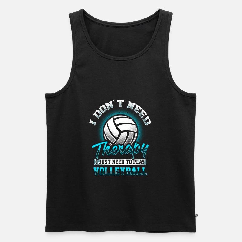 Volleyball - Therapy - Männer Premium Bio Tank Top - Schwarz
