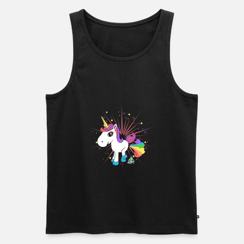 Pupsendes Einhorn - Männer Premium Bio Tank Top - Schwarz