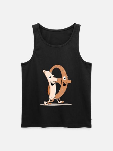 brezn und weisswurscht - Männer Premium Bio Tank Top - Schwarz