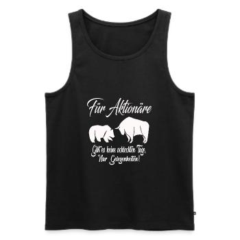 Aktien Börse WallStreet Investieren Investor - Männer Premium Bio Tank Top - Schwarz - Vorne - Michal (187cm)