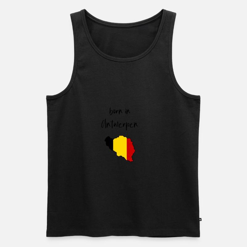 Antwerpen - Männer Premium Bio Tank Top - Schwarz
