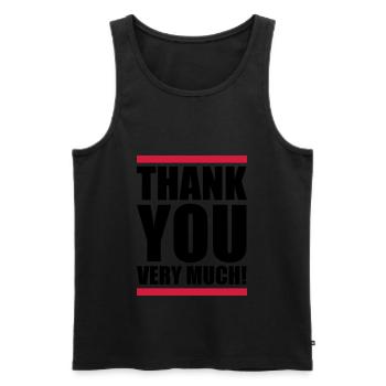 Thank you very much - Männer Premium Bio Tank Top - Schwarz - Vorne - AI Model Male 178 light (178cm)
