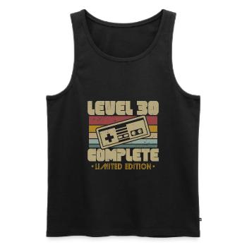 30 Birthday Level 30 Complete 30 Years - Men's Premium Organic Tank Top - black - Front - AI Model Male 178 light (178cm)