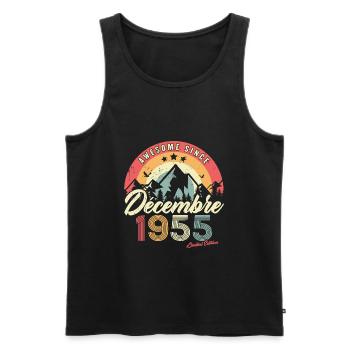 Cadeau D'anniversaire En Décembre 1955 Vintage - Débardeur bio Premium Homme - noir - Devant - Michal (187cm)
