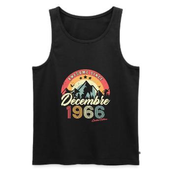 Cadeau D'anniversaire En Décembre 1966 Vintage - Débardeur bio Premium Homme - noir - Devant - Michal (187cm)