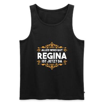 Vorname Regina - Männer Premium Bio Tank Top - Schwarz - Vorne - Michal (187cm)