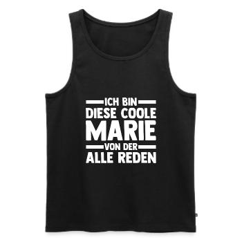Marie - Männer Premium Bio Tank Top - Schwarz - Vorne - AI Model Male 178 light (178cm)