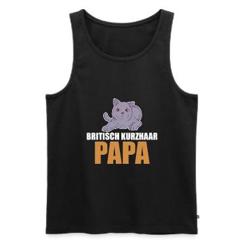 Britisch Kurzhaar Katze - Männer Premium Bio Tank Top - Schwarz - Vorne - AI Model Male 178 light (178cm)