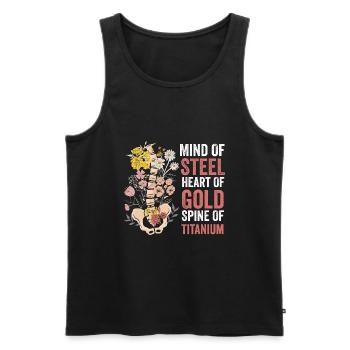 Skoliose-Stärke: Titan-Entschlossenheit - Männer Premium Bio Tank Top - Schwarz - Vorne - AI Model Male 178 light (178cm)