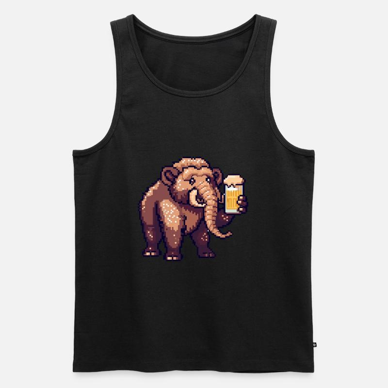 Mammut Pixel Bier - Männer Premium Bio Tank Top - Schwarz