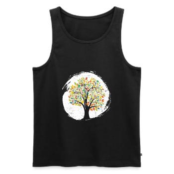 Tree of Life | Nature forest leaves tree branches life - Men's Premium Organic Tank Top - black - Front - Michal (187cm)