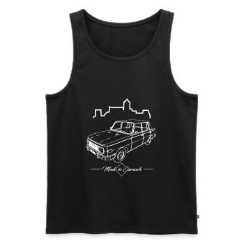Wartburg 353 - Made in Eisenach - Cult of the GDR - Men's Premium Organic Tank Top - black - Front - AI Model Male 178 light (178cm)