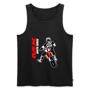 Moto Cross - Motocross - Supercross - MX - SX - Männer Premium Bio Tank Top - Schwarz - Vorne - AI Model Male 178 light (178cm)