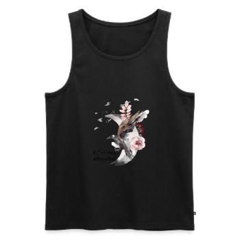 The Raven Poe Moon Rose Picture Art Claw Designs Corbus Albicollis Black - Men's Premium Organic Tank Top - black - Front - AI Model Male 178 light (178cm)