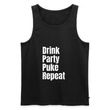 Drin Party Puke Repeat Spruch Alkohol Saufen shirt - Männer Premium Bio Tank Top - Schwarz - Vorne - AI Model Male 178 light (178cm)