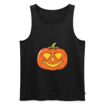 Citrouille d’Halloween - Débardeur bio Premium Homme - noir - Devant - Michal (187cm)