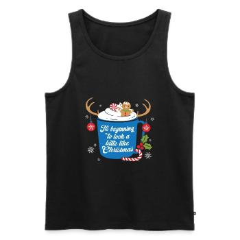 Cadeaux de Noël Noël - Débardeur bio Premium Homme - noir - Devant - Michal (187cm)