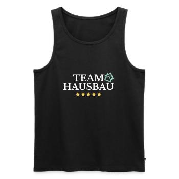 Team Hausbau - Männer Premium Bio Tank Top - Schwarz - Vorne - AI Model Male 178 light (178cm)