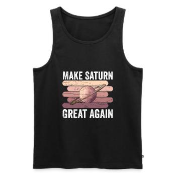 Mach Saturn Wieder Großartig - Männer Premium Bio Tank Top - Schwarz - Vorne - Michal (187cm)