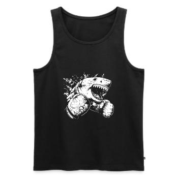Requin Boxer Boxe MMA Arts Martiaux - Débardeur bio Premium Homme - noir - Devant - AI Model Male 178 light (178cm)
