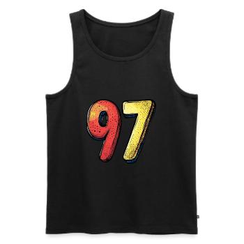 97 Number Colorful - Men's Premium Organic Tank Top - black - Front - AI Model Male 178 light (178cm)