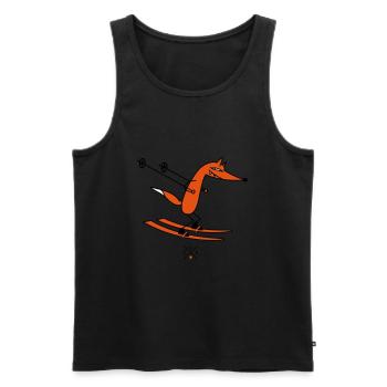 schlauer Skifahrer - Männer Premium Bio Tank Top - Schwarz - Vorne - AI Model Male 178 light (178cm)