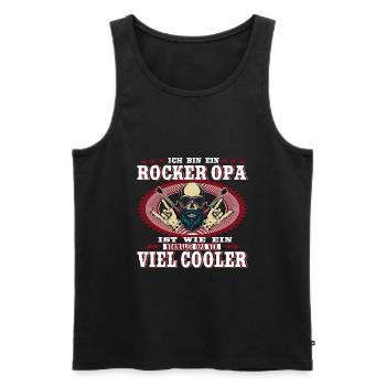 rocker opa | Geschenk oder Geschenkidee für Opas - Männer Premium Bio Tank Top - Schwarz - Vorne - Michal (187cm)